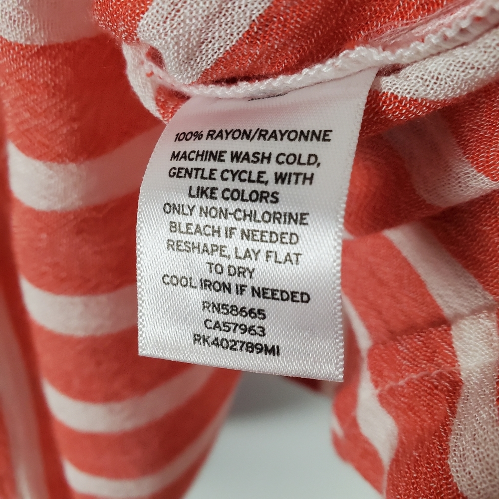 Abound NWT tiered tank top, coral and white, small - Picture 4 of 8